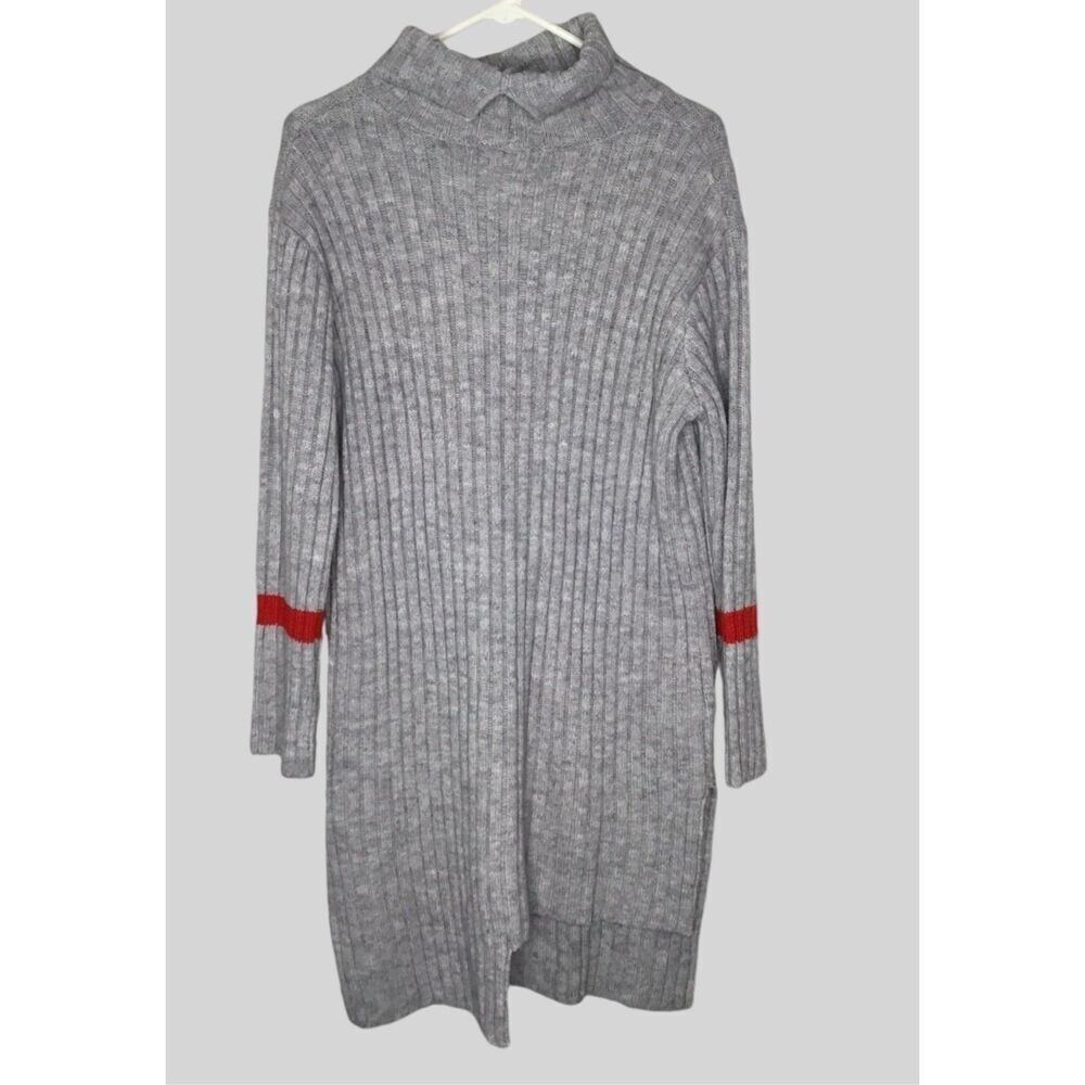 Avantlook Neiman Marcus Knit Sweater Dress Women's Small Cowl Neck Gray Neutral - Picture 3 of 8